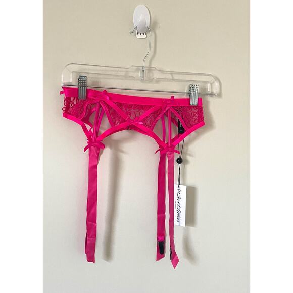 For Love & Lemons Victoria's Secret Soutache Garter Belt Pink Size XXS NEW - Picture 3 of 10